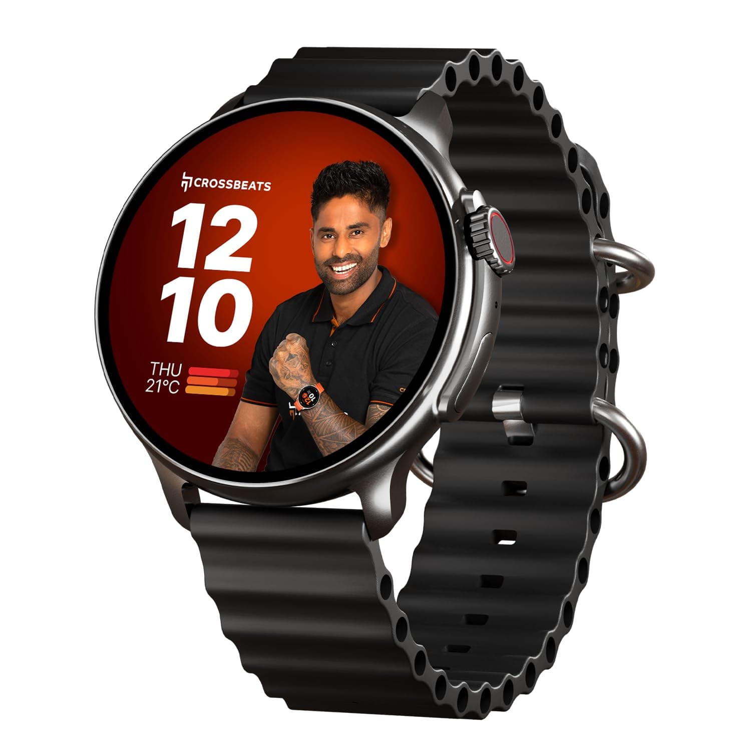CrossBeats Aura Round 1.46" Super AMOLED Smart Watch, Always On, Advanced AI ENC Bluetooth Calling