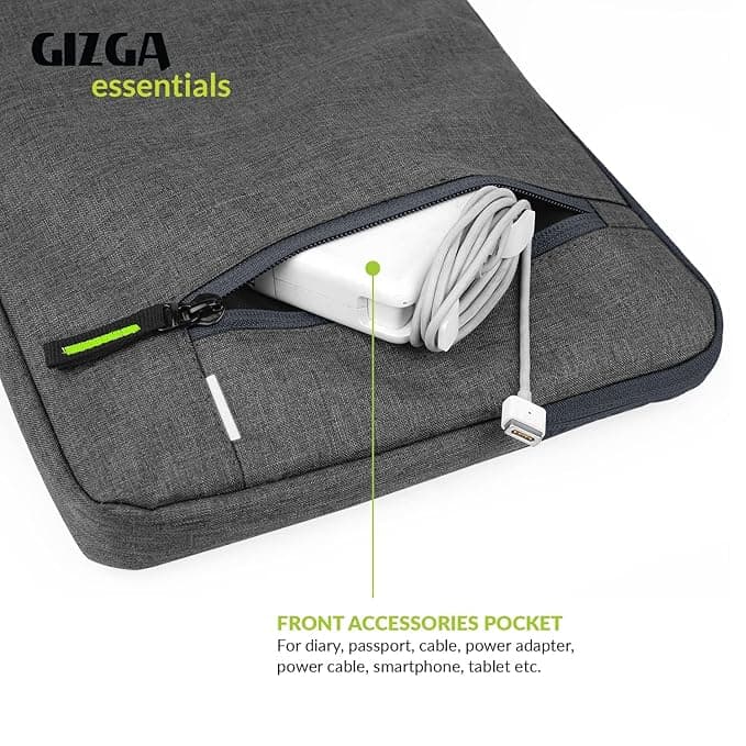 Gizga Essentials Laptop Bag Sleeve Case Cover Pouch for 14.1 Inch Laptop for Men & Women, Padded Laptop Compartment, Free Accessories Pouch, Premium Z
