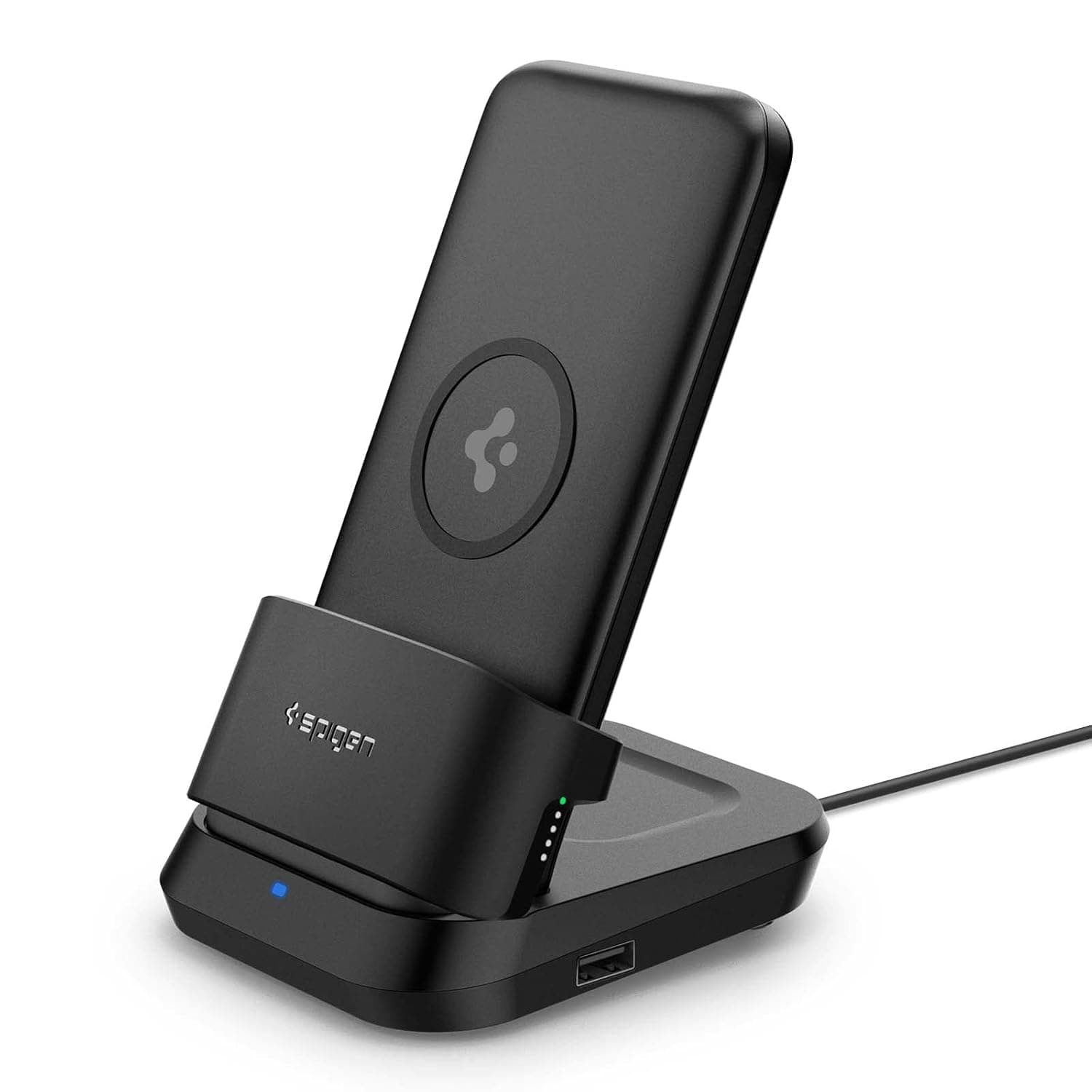 Spigen 5in1 10000mAh Wireless Power Bank with USB-C Dual Charging Dock for Airpods and Smartwatches, Lithium Polymer