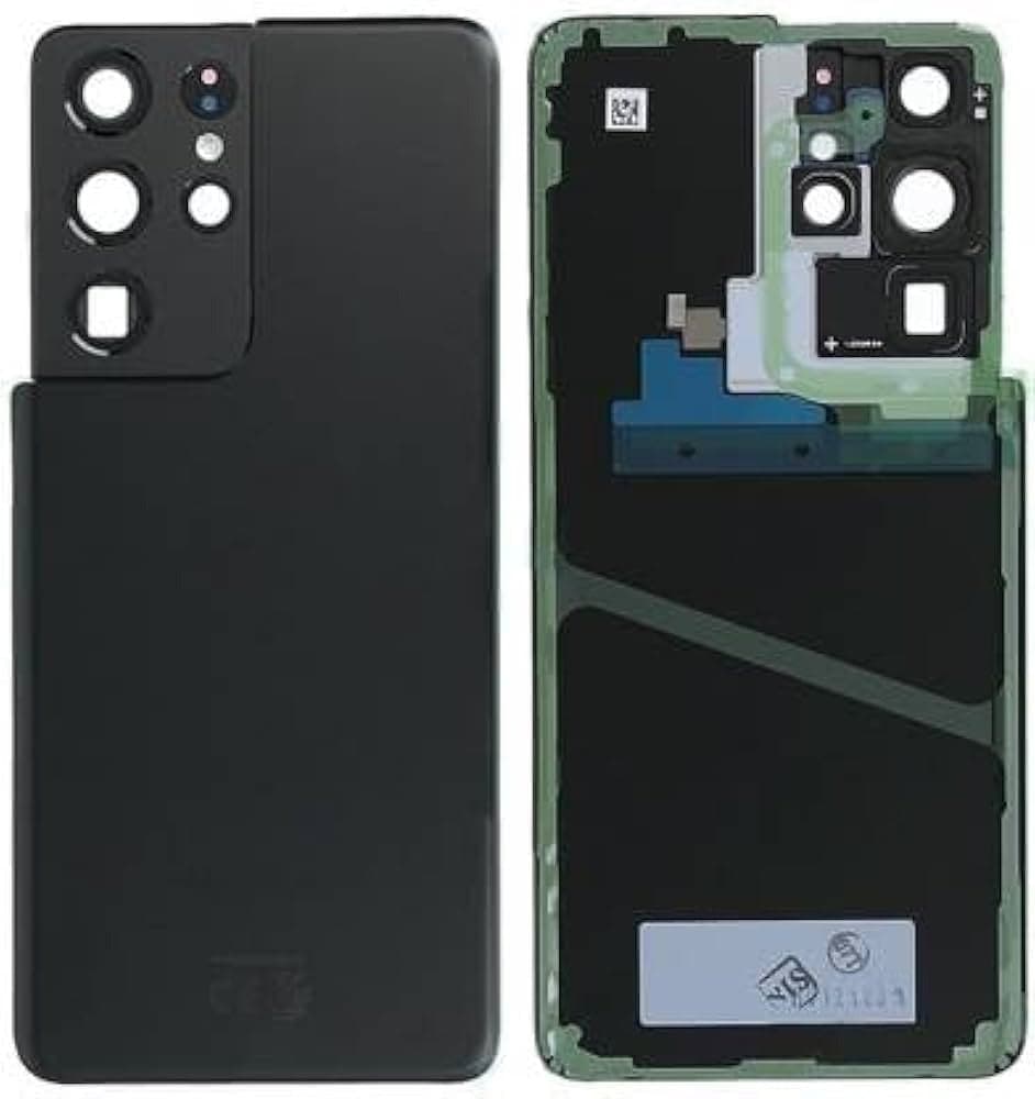 Back Panel Glass With Camera Lens for Samsung Galaxy S21 Ultra Black