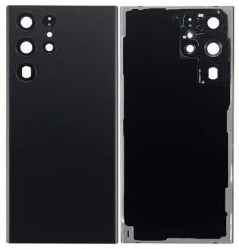 Back Panel Glass With Camera Lens for Samsung Galaxy S22 Ultra Black
