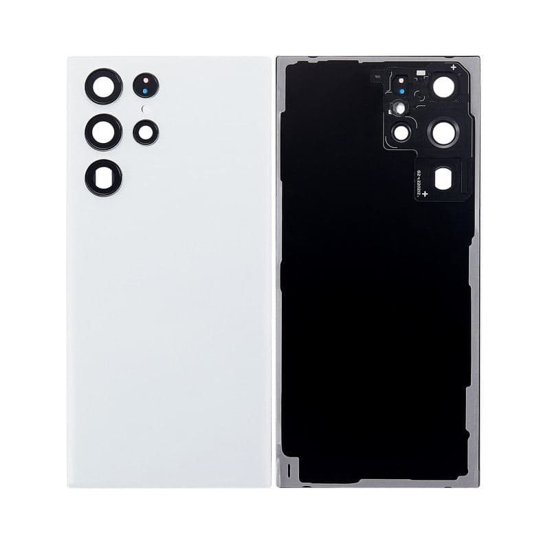 Back Panel Glass With Camera Lens for Samsung Galaxy S22 Ultra Phantom White