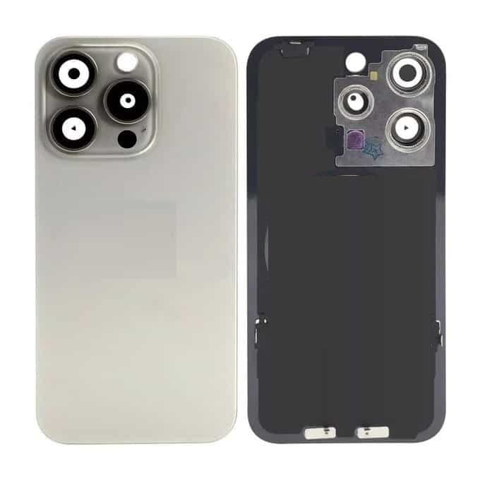 Back Panel with Camera Glass for Apple iPhone 15 Pro Max Natural Titanium