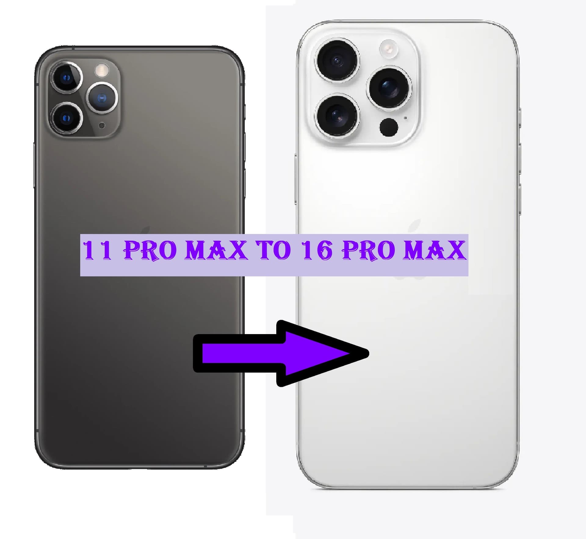 Converter Back Panel Housing Body for Apple iPhone 11 Pro Max Convert to Apple iPhone 16 Pro Max