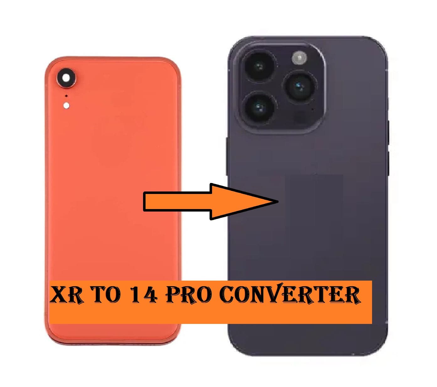 Converter Back Panel Housing Body for Apple iPhone XR Convert to Apple iPhone 14 Pro