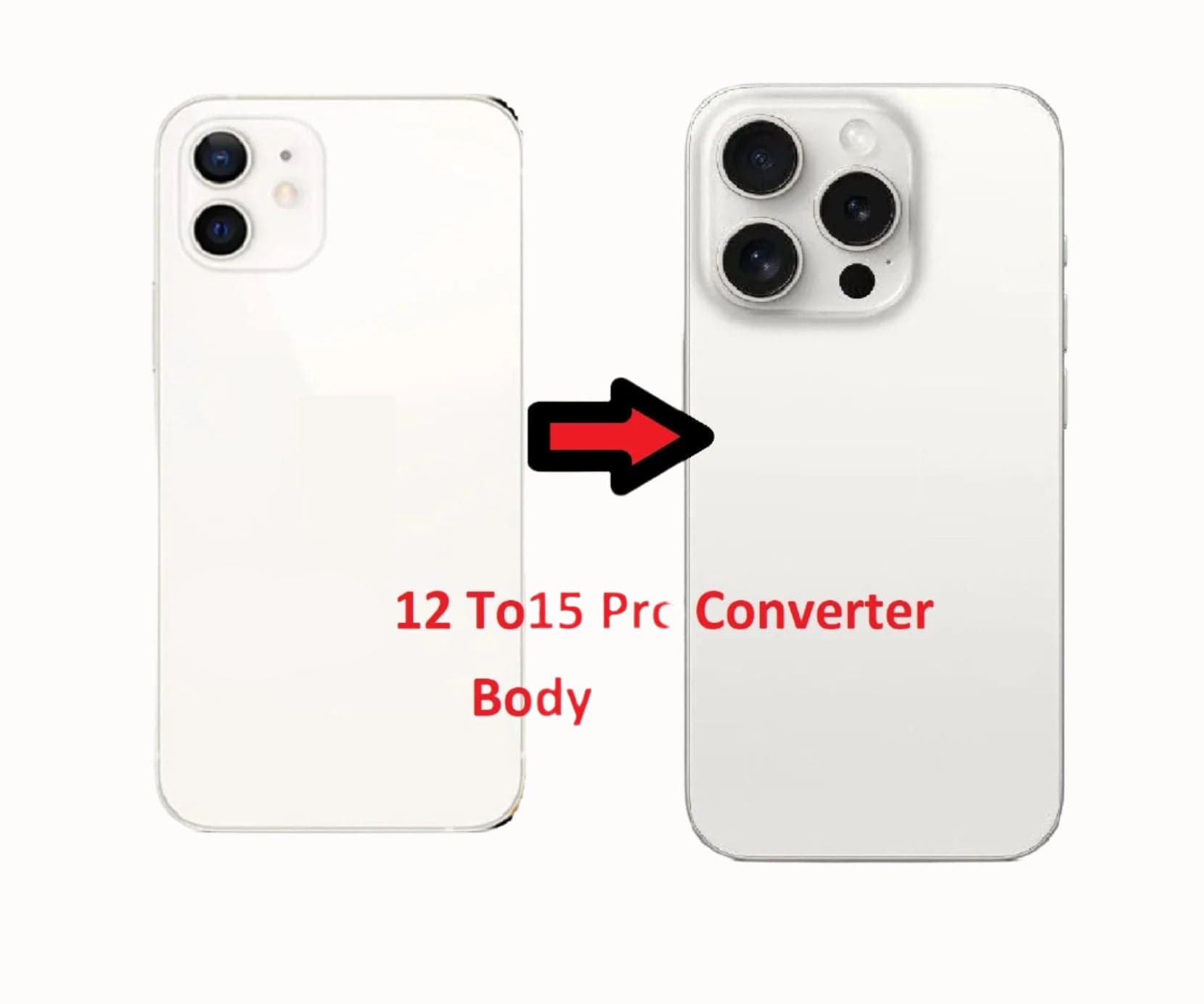 Convertor Back Panel Housing Body for Apple iPhone 12 Convert to Apple iPhone 15 Pro