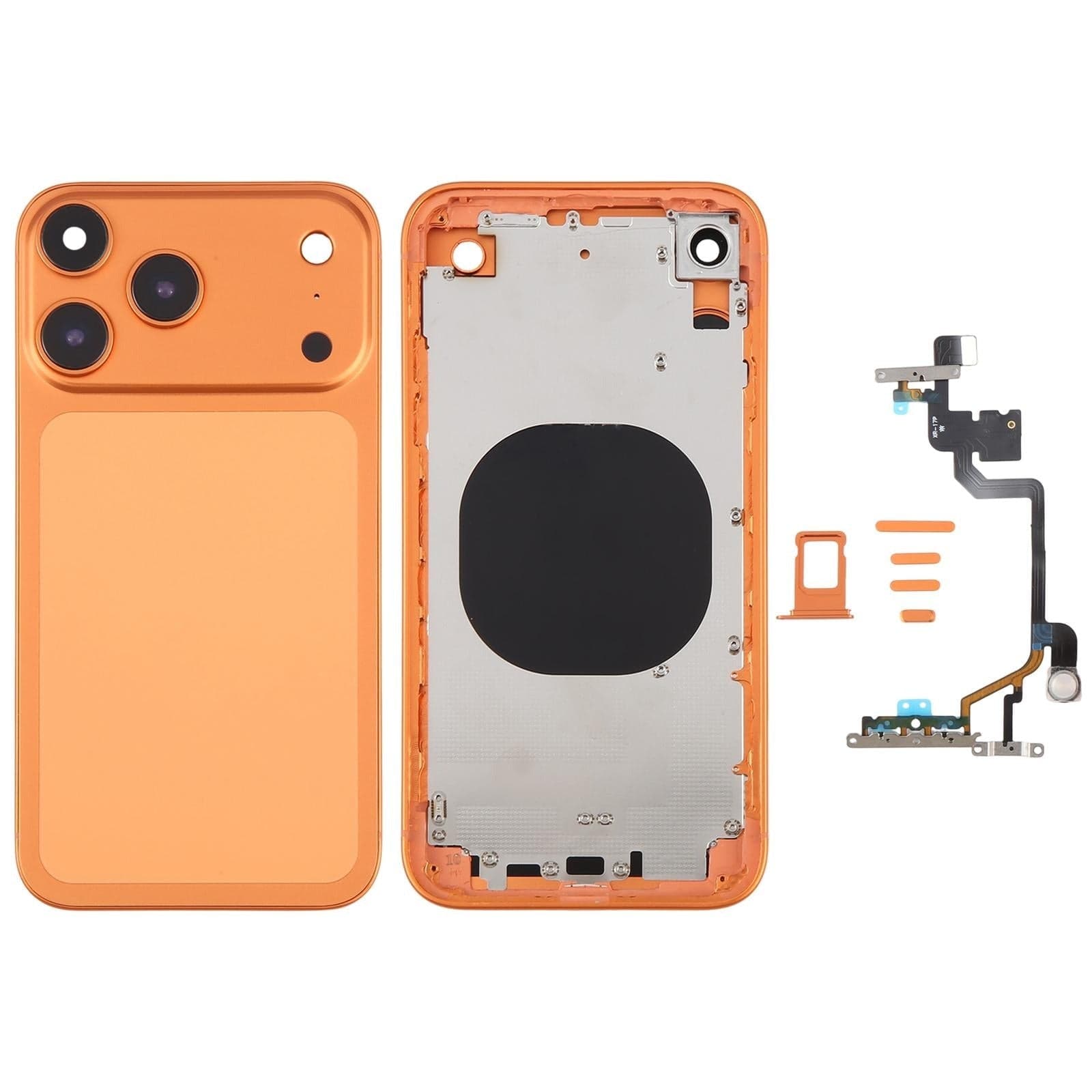 Convertor Back Panel Housing for Apple iPhone XR to Apple iPhone 17 Pro Orange