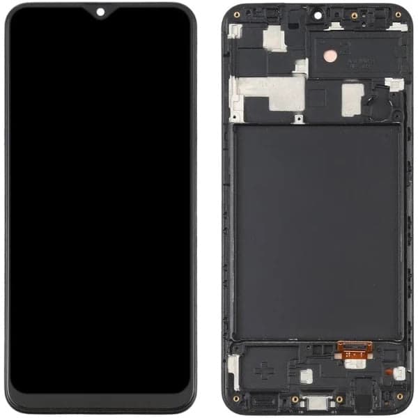 Lcd Display Combo Folder with Frame for Samsung Galaxy A20 Black