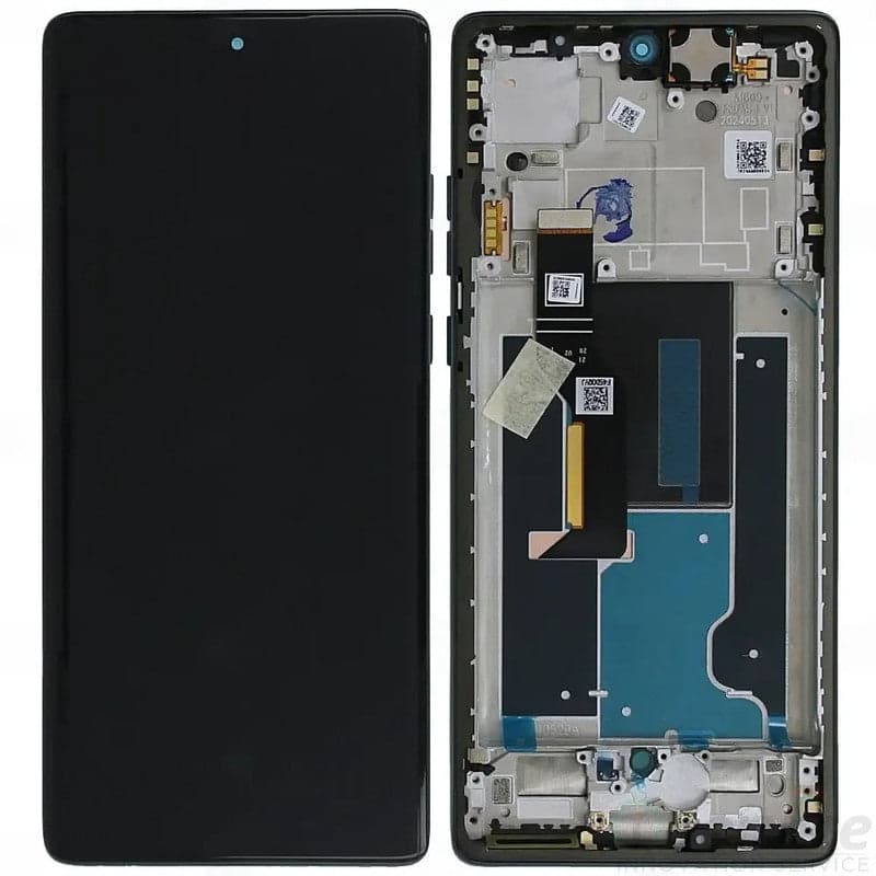 Lcd Display Combo Folder with Frame for Motorola Moto Edge 50 Fusion Black