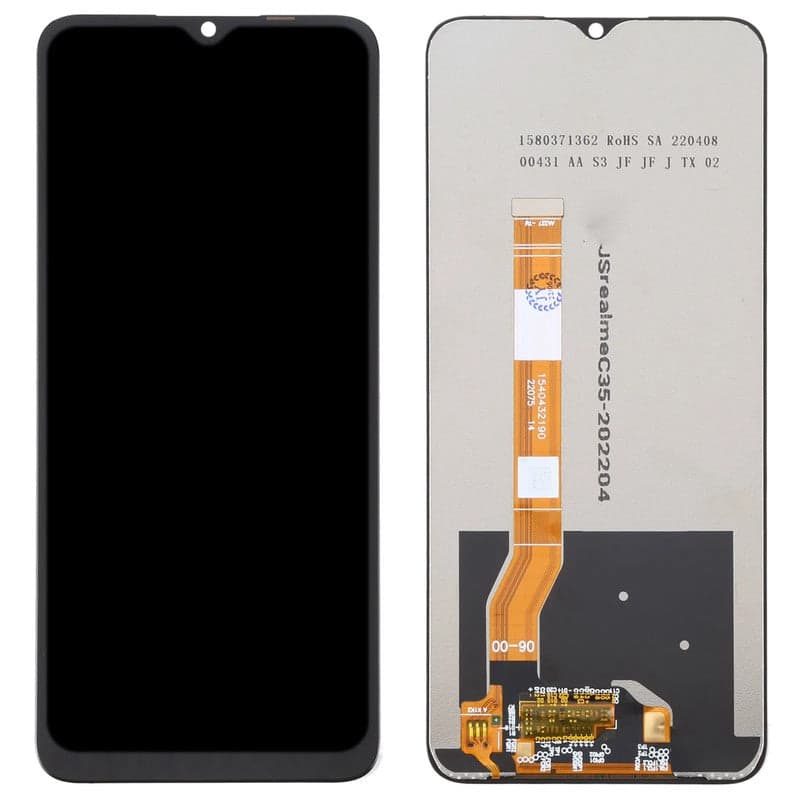 Lcd Display Combo Folder for Realme C25 Black