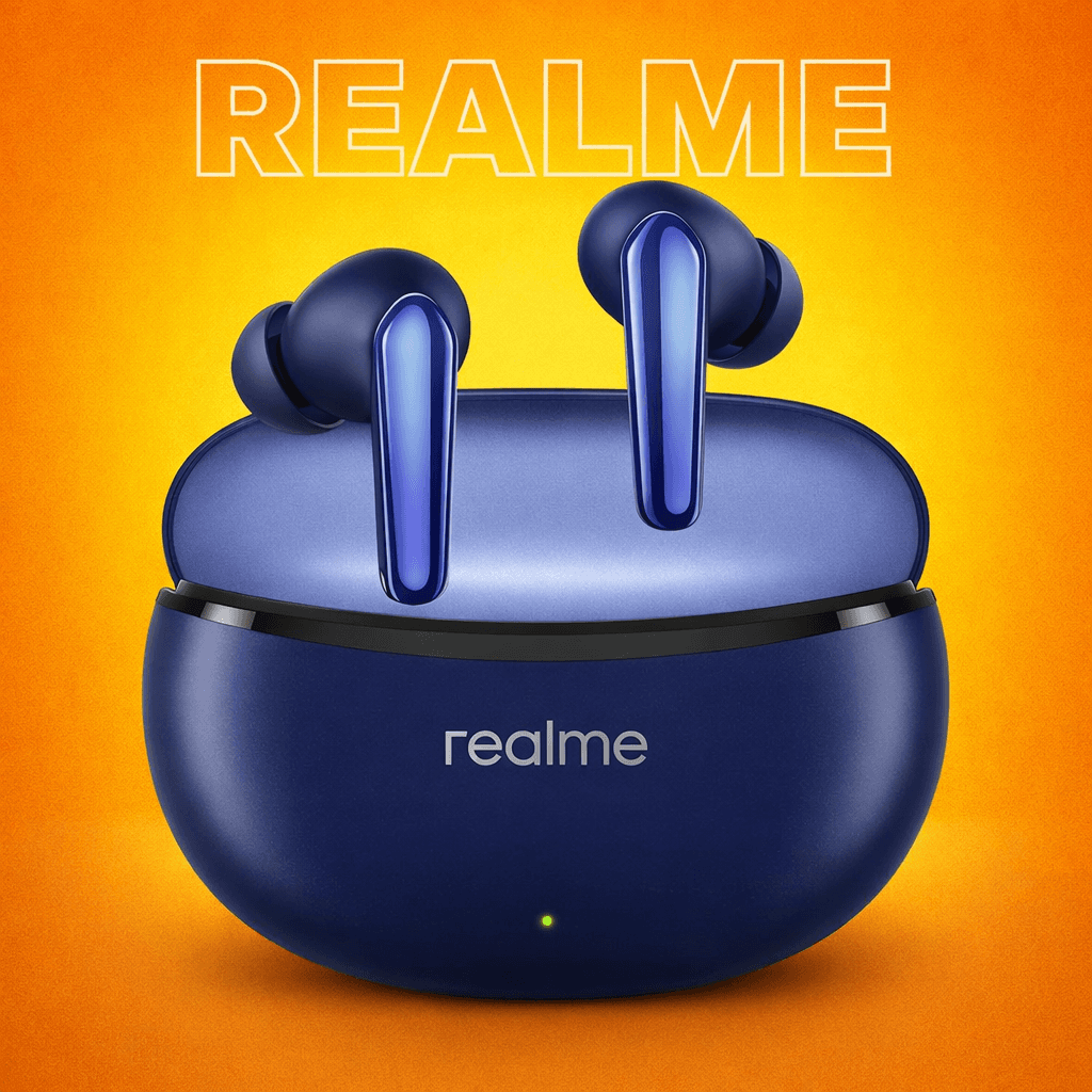 Realme Buds 3 Neo {Both Pair ) Replacement Parts Replacement — Charging case / Blue