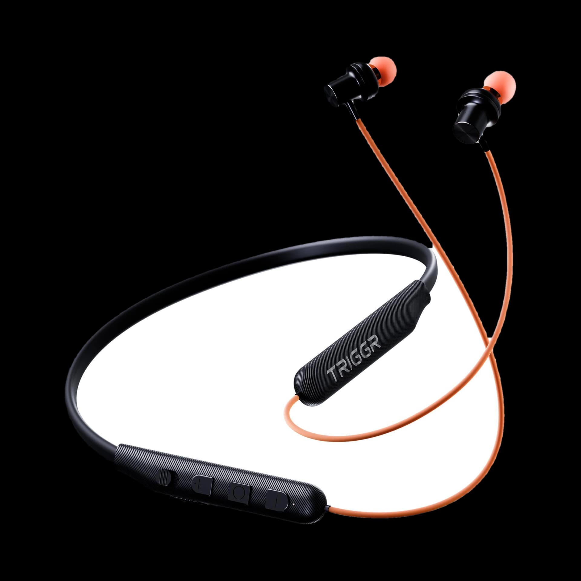 TRIGGR Bassplugs 100 Neckband, Dedicated Power Button, 40H Battery, Dual Pairing, Fast Charge, Ultra-light Weight Bluetooth Headset
