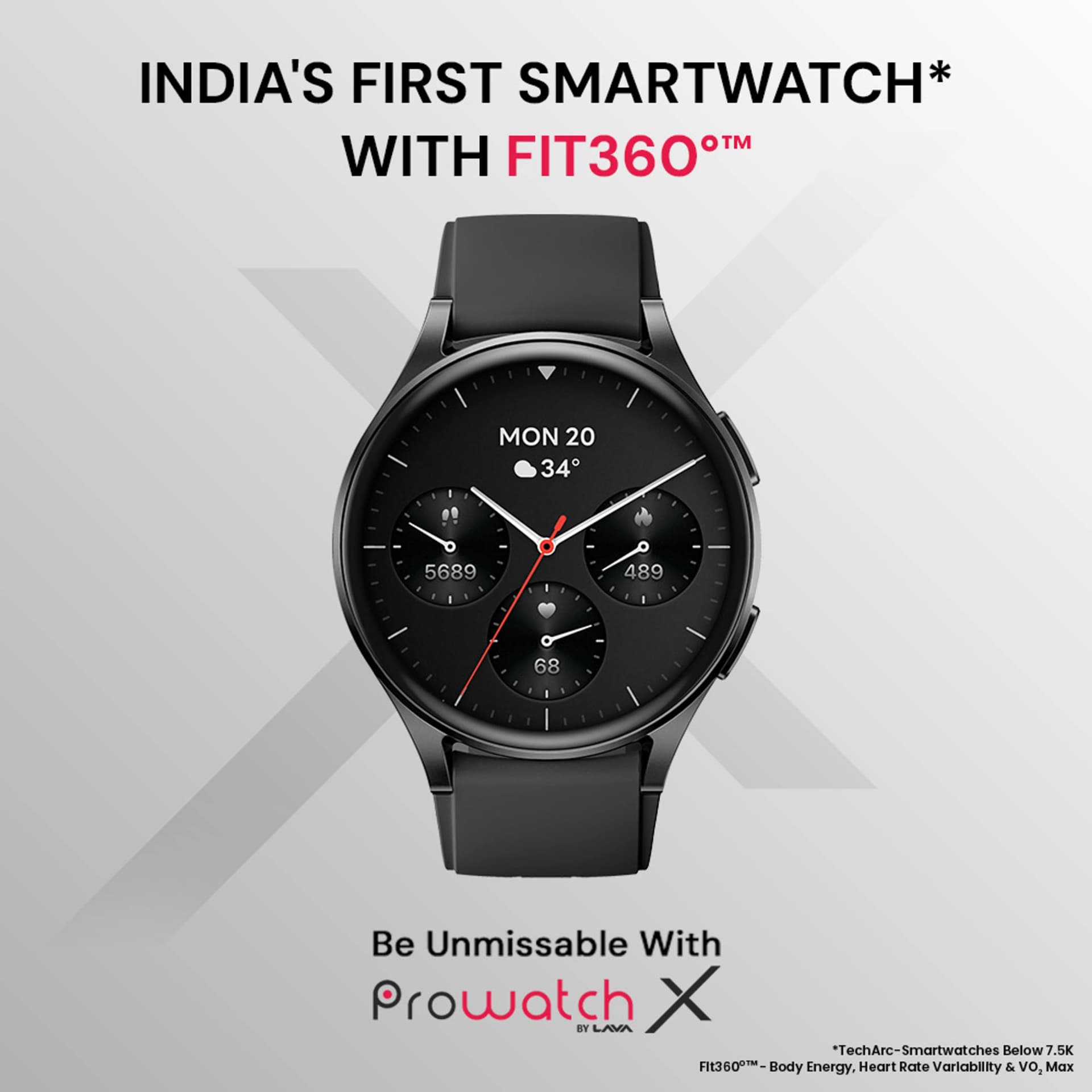ProWatch X with Enhanced Fitness Features - 1.43" AMOLED AOD Display | Inbuilt GPS, Altimeter, Barometer & Compass | Body Energy Features| Corning Gorilla Glass 3 (Silicone)